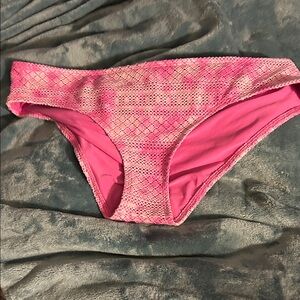 Aerie Vibrant Pink Textured Bikini  large Bottom